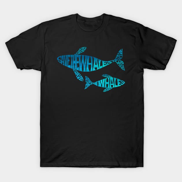 Save the Whales Aqua T-Shirt by JetAylor